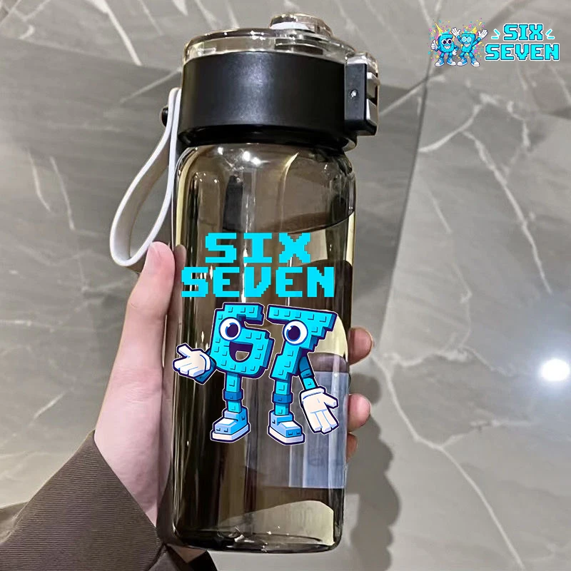 재미있는 67 육세(六世) 창의적인 만화 물컵 브레인로트(Brainrot) 학생 애니메이션 휴대용 물병 사무실 패션 음료컵