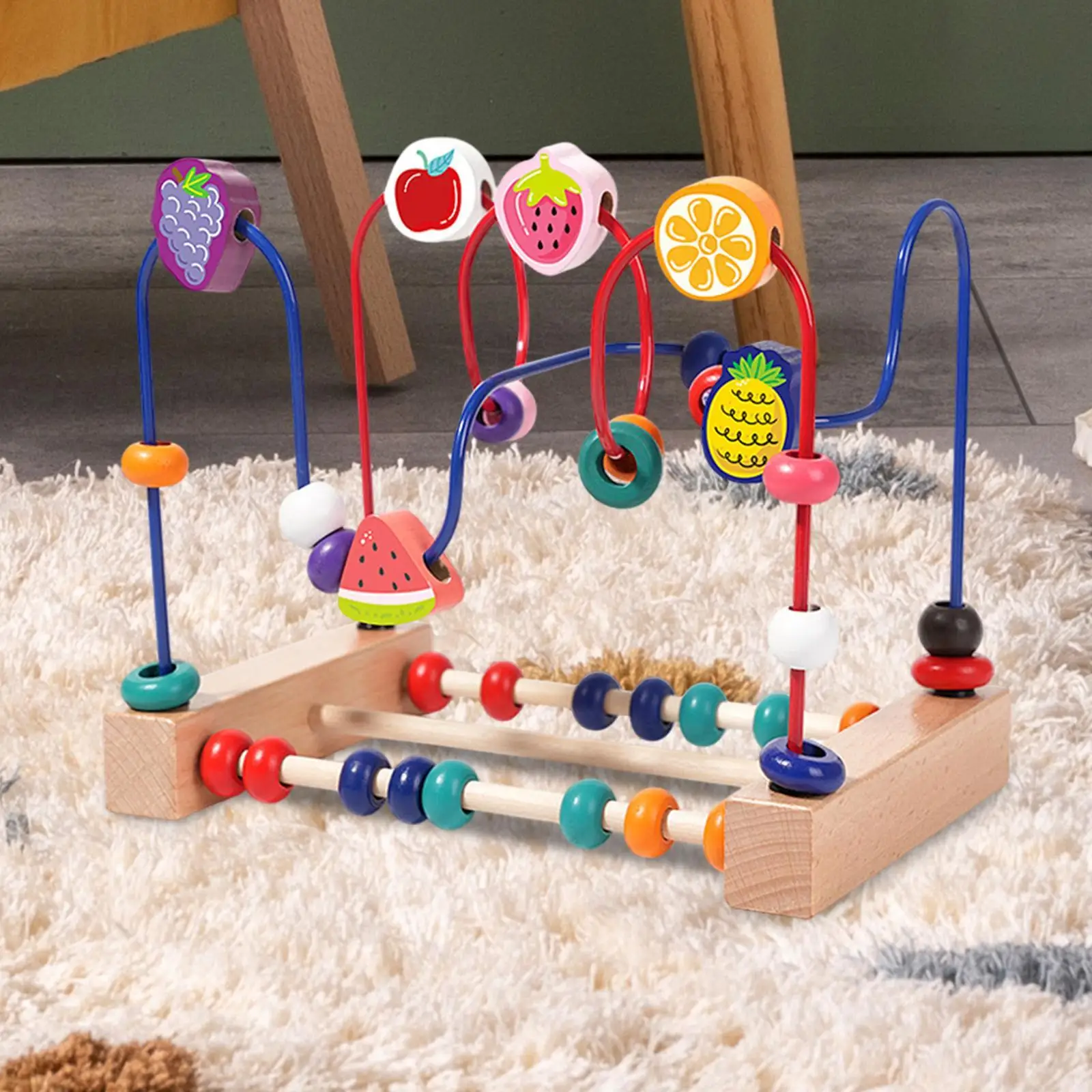 Houten kraal doolhof speelgoed baby leeftijden 3+ voor kinderen jongen meisje cadeau nieuwjaarscadeau grijpen vermogen tellen wiskunde houten educatief speelgoed