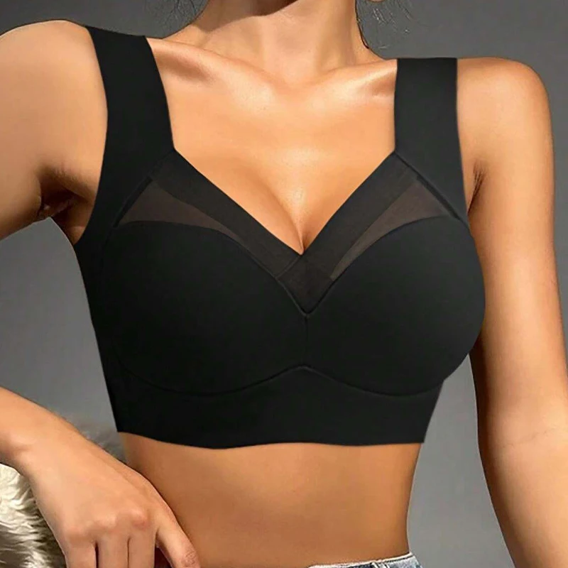 3ks/sada sexy krajkové sportovní podprsenky pro ženy, bezešvé, jednobarevné, push-up, nová útulná prodyšná podprsenka bez kostic - náhled 2