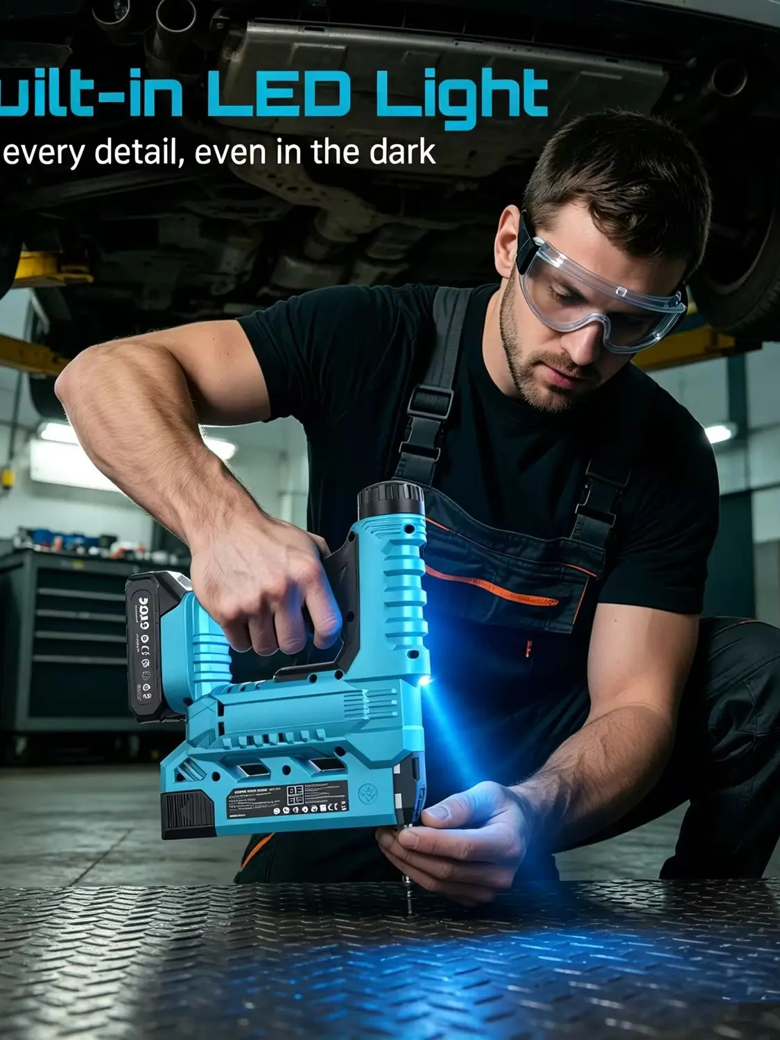 SEESII Akku-Nagelpistole 2-in-1, 18 Gauge, Tacker für Holzbearbeitung und Möbel, mit 1000 Nägeln, Elektrowerkzeug, 2.0 Akku, Tacker-Shooter, Renovierungswerkzeuge