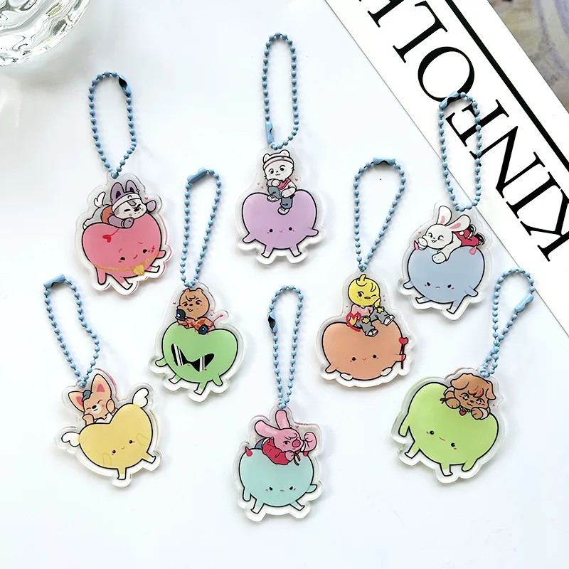 Kpop Group Keychain Toys Cartoon Animal Doll Rabbit Fox Dog Key Chain Pendant Kids Adults Fans Accessories Gift