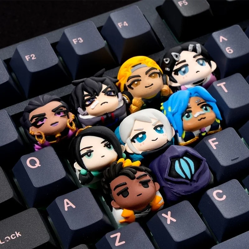 Valorant Themed Mechanical Keyboard Keycaps Jett Phoenix Gaming Peripherals Personalized Resin Material Laptop Keyboard Keycaps