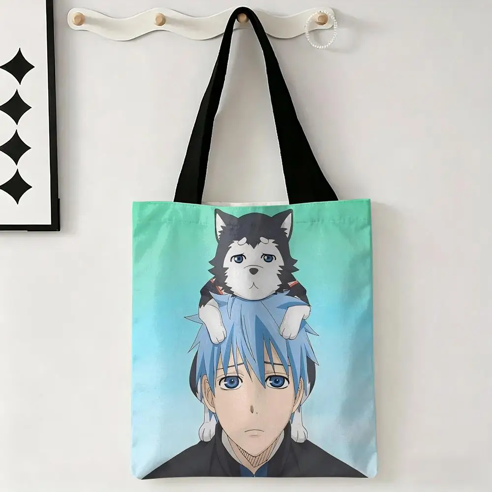 K-Kuroko's Basketball Storage Bags Canvas Double-Sided Print Tote Bag Large Capacity Shoulder Fashion Shopping Handbag