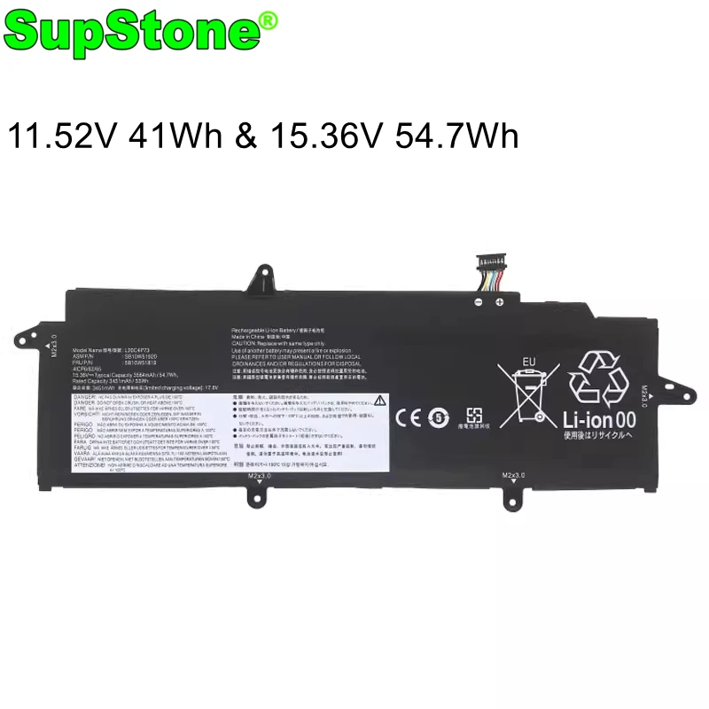 

Аккумулятор для ноутбука SupStone L20M4P73 L20C3P72, для Lenovo ThinkPad X13 GEN 2-20W GEN 3,L20C4P73 L20D4P73 L20M3P72 L20D3P72 5B10W51818