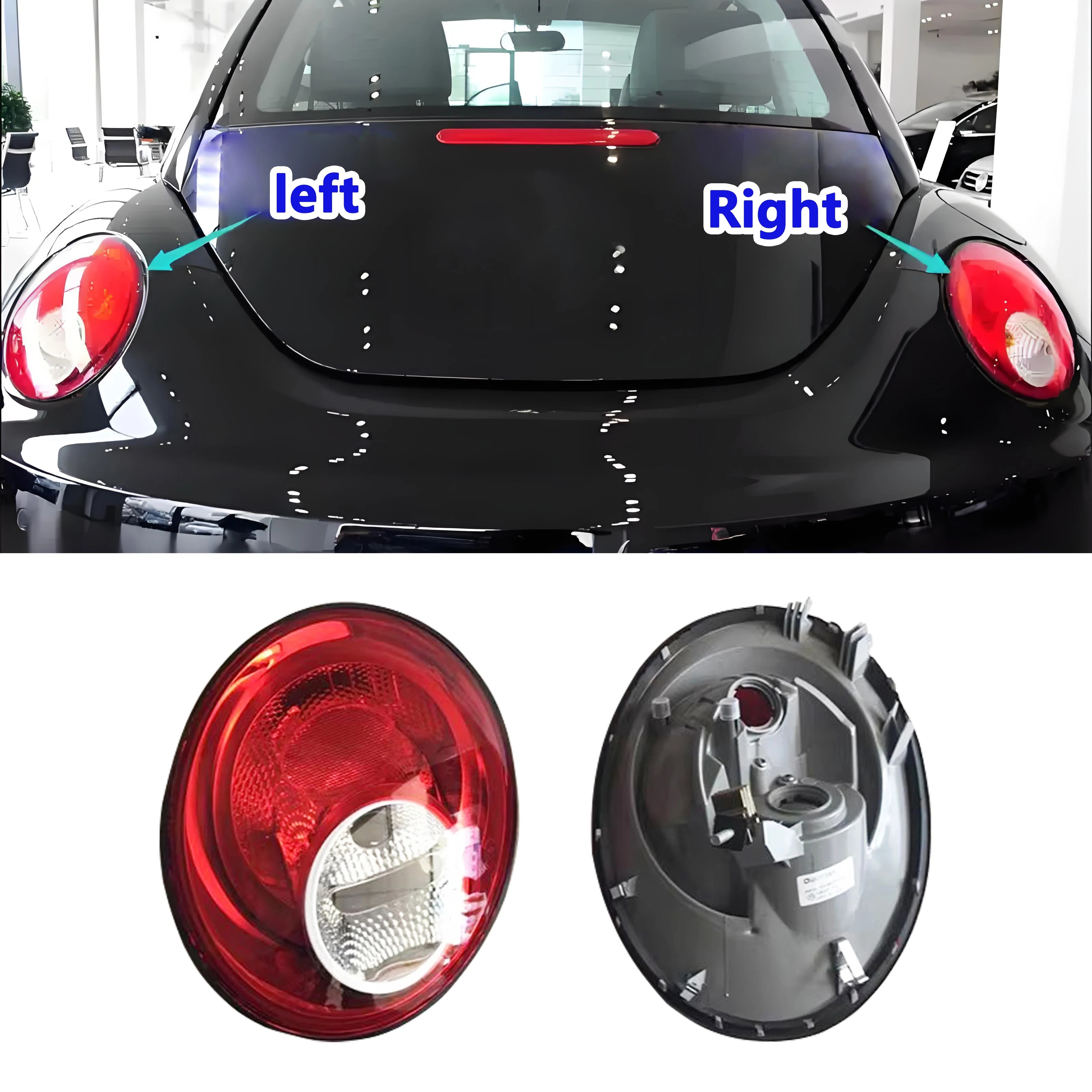 

For Volkswagen VW Beetle 2006-2011 Rear Bumper Tail Lamp Brake Reverse Parking Lamp Signal Lights Housing Assembly without bulb