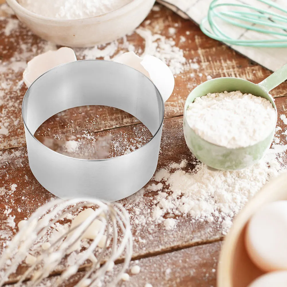 

3Pcs Stainless Steel Mousse Ring Cake Cookie Baking Mold Easy Clean Mini Cake Rings Ring Mold Round Cookie Cutter Set