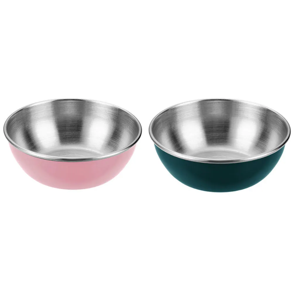 

2Pcs Delicate Stainless Steel Sauce Dishes Small Seasoning Bowls for Dining Table Soy Sauce Containers Decorative Household