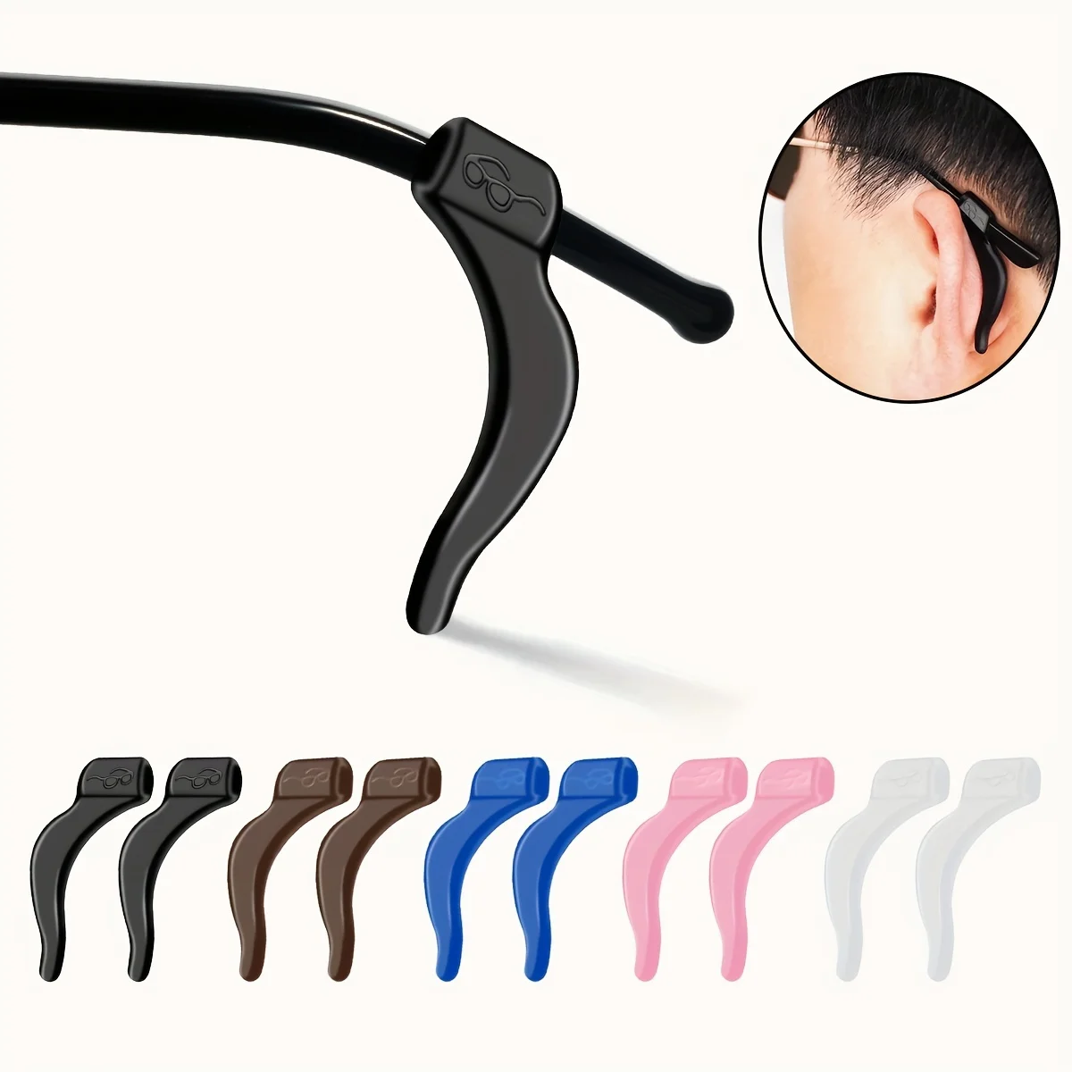 10 Pairs of Silicone Soft and Comfortable Ear Hooks, Sports Anti Slip Support, Eye and Leg Accessories, Anti Fall Clips