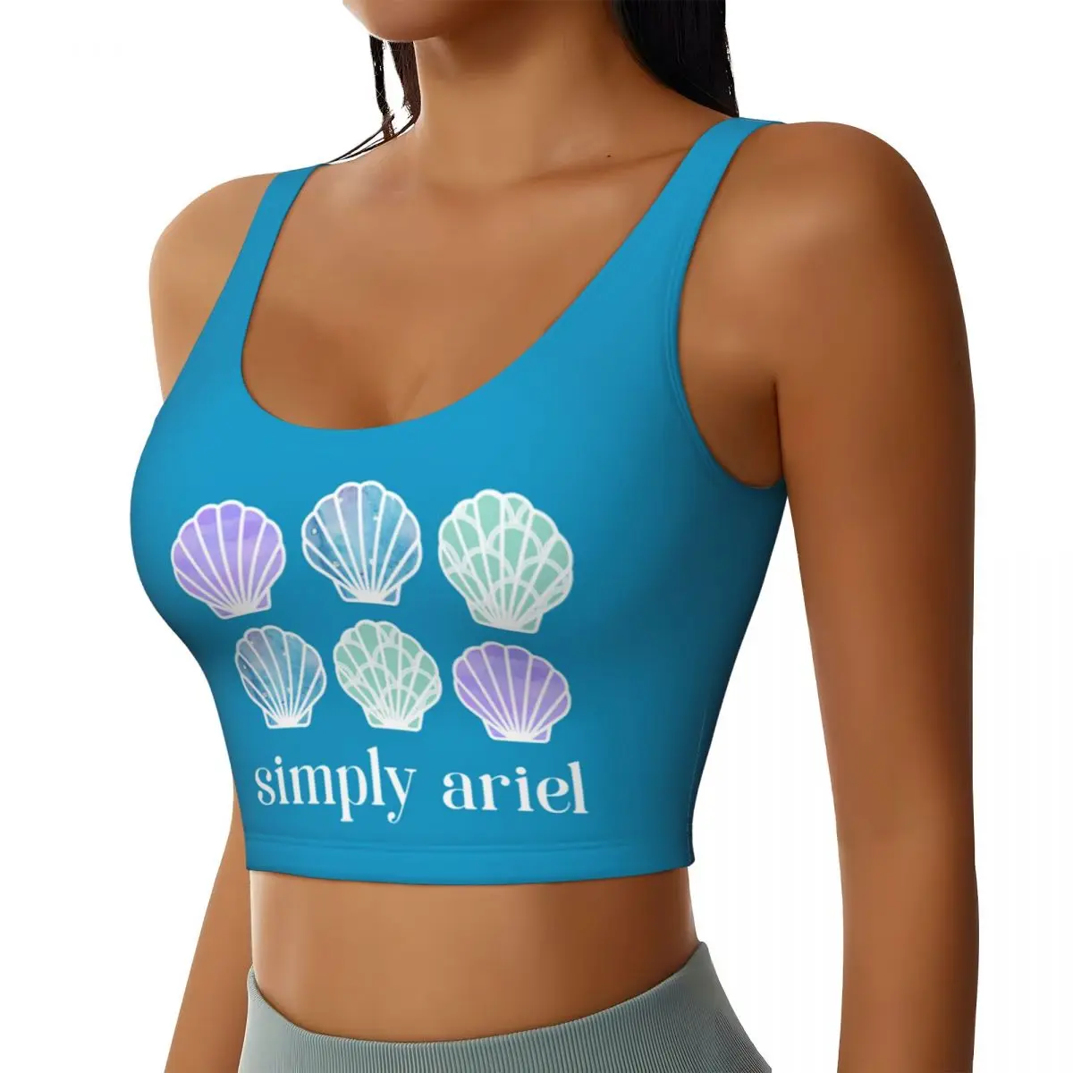 Custom High Impact Simply Ariel Sports Bra Women's Gym Workout Yoga Crop Top