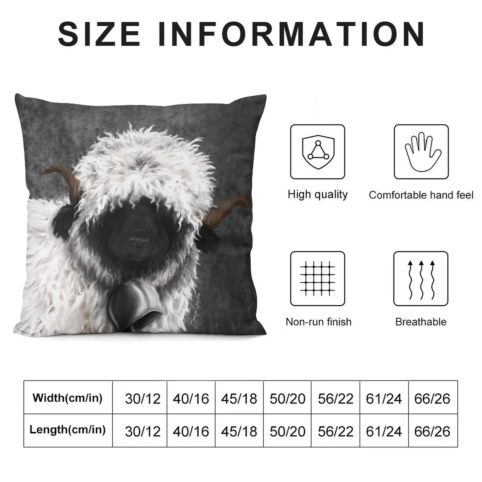 Belle. The Valais Blacknose Sheep Throw Pillow ornamental pillows Pillowcases For Pillows Cushions For Children pillow