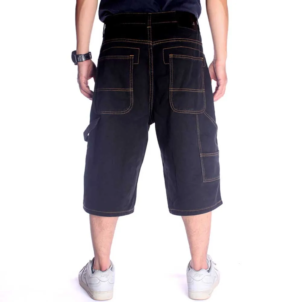 

New Fashion Cargo Jeans Shorts Men Casual Pockets Denim Boardshorts Straight Loose Baggy Streetwear Hiphop Short Pants Clothing