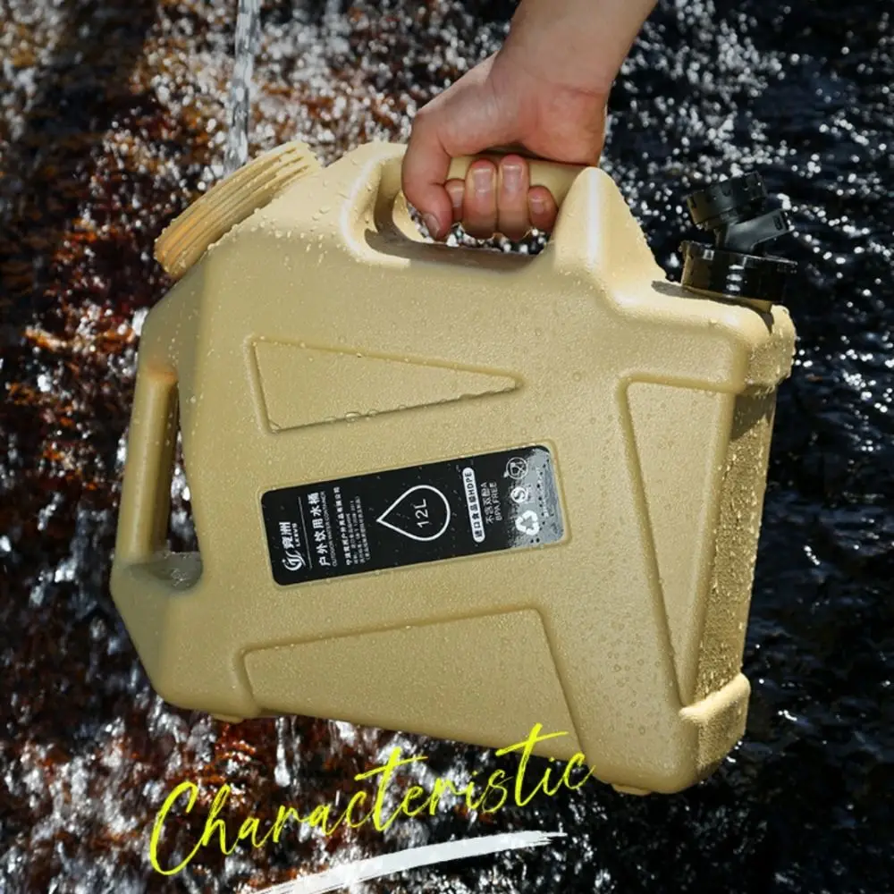 

12L Outdoor Drinking Bucket Portable Leak-proof Water Storage Container PE Wear-resistant Camping Water Tank Outdoor Cooking