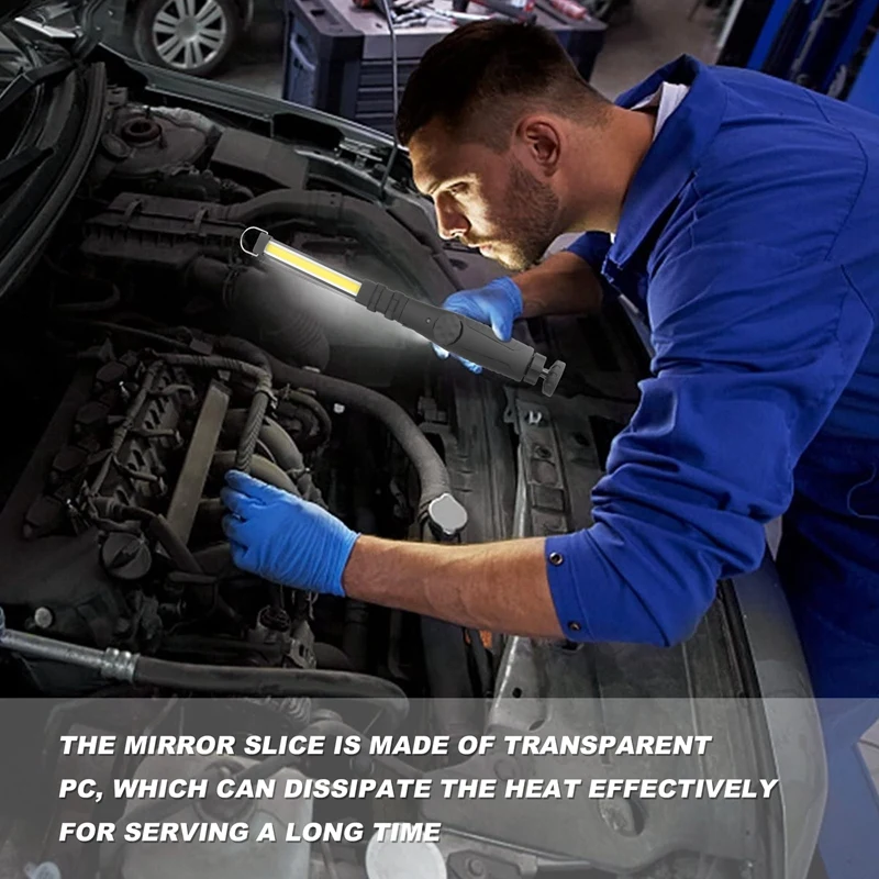 충전식 LED 작업등, 700 루멘 COB 작업등, 마그네틱 작업등, 전원 용량 표시기 및 USB 케이블