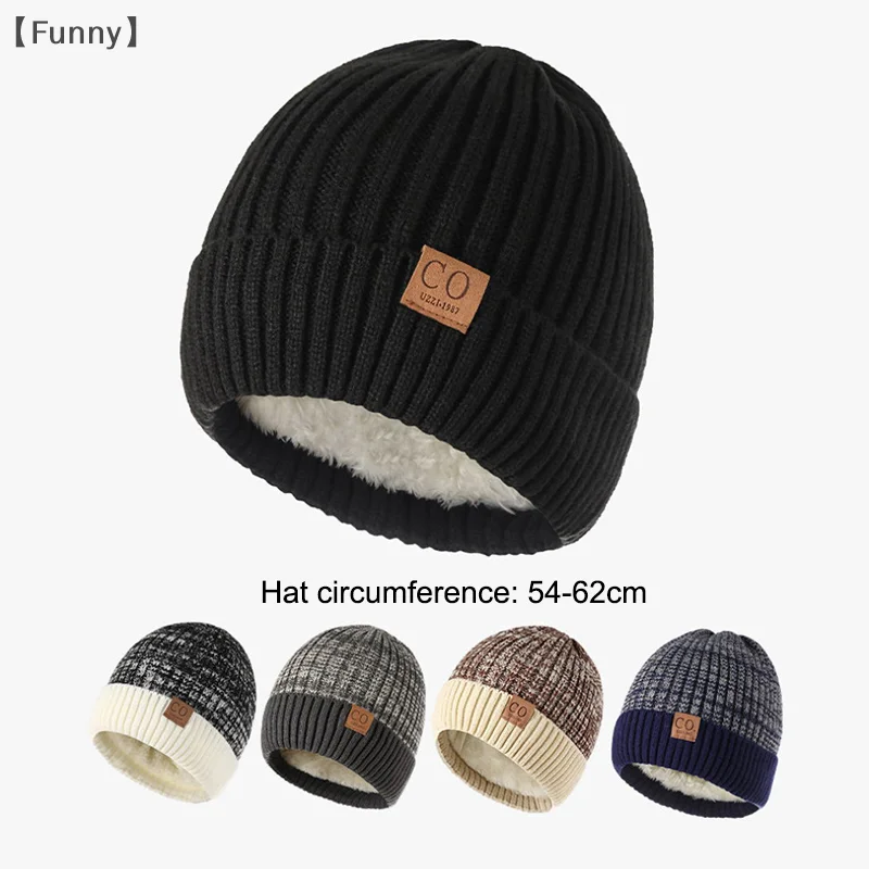 Fashion Autumn Winter Hat For Women Men Two-Tone Thick Lined Cap Warm Casual Ear Protection Hat Thickened Beanie Cap Gifts