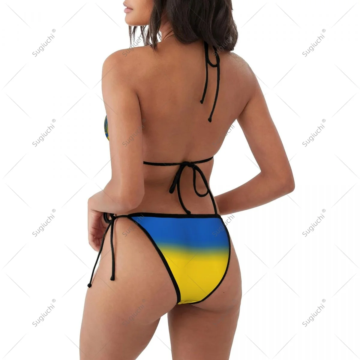 ผู้หญิงบิกินี่ยูเครนธงชุดว่ายน้ําชุดสามจุด Beachwear ว่ายน้ํา Beach Party ชุดเซ็กซี่ Mujer