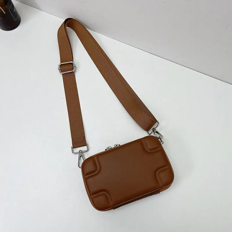 بو الجلود حقيبة الكتف Crossbody ، قشرة صلبة ، شكل حقيبة صغيرة ، أكياس الهاتف السفر ، الحقيبة بطاقة الهوية ، محفظة للرجال والسيدات