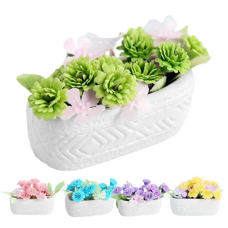 Ceramic Potted Plant Model For Home Decoration Mini Artificial Potted Fake Gypsophila Innovative Potted Plants Ornaments