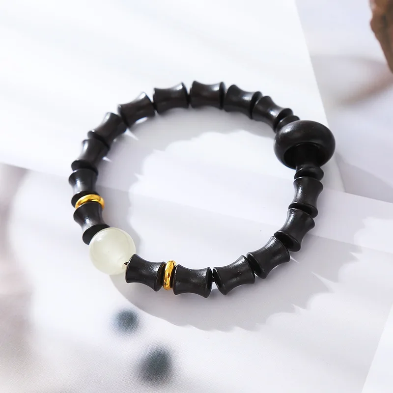 High-rise Sandalwood Retro New Chinese Ethnic Style Bamboo Bracelet for Men and Women National Style All-match Couple Beaded