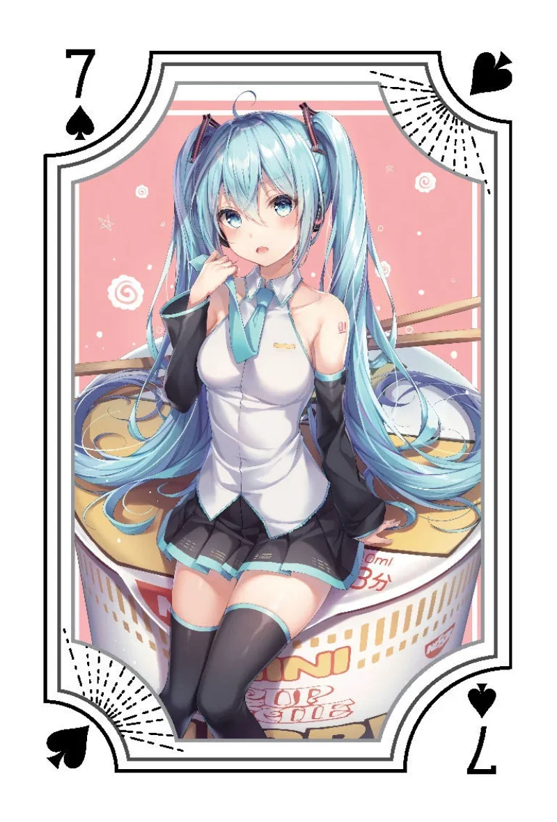 Cartas LOMO de póker de Anime Hatsune Miku, cartas de juego de escritorio, cantante Virtual, colección de imágenes lindas, regalo para fanáticos de la princesa, 54 hojas