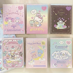 Sanrio Hello Kitty catsoroll notepad、kawaii、Cute kuromi computes、diyステッカー、メッセージメモノート、学生文房具、女の子ギフト