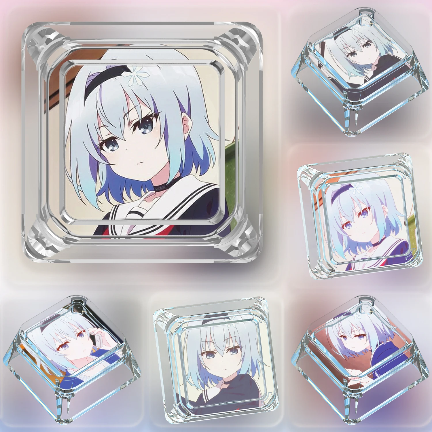 

Diy Goddess Story Sora Ginko Cute Mechanical Keyboard Keycaps Cross-Axis Mechanical Keyboard Pc Personalized Keycaps Gift Toys
