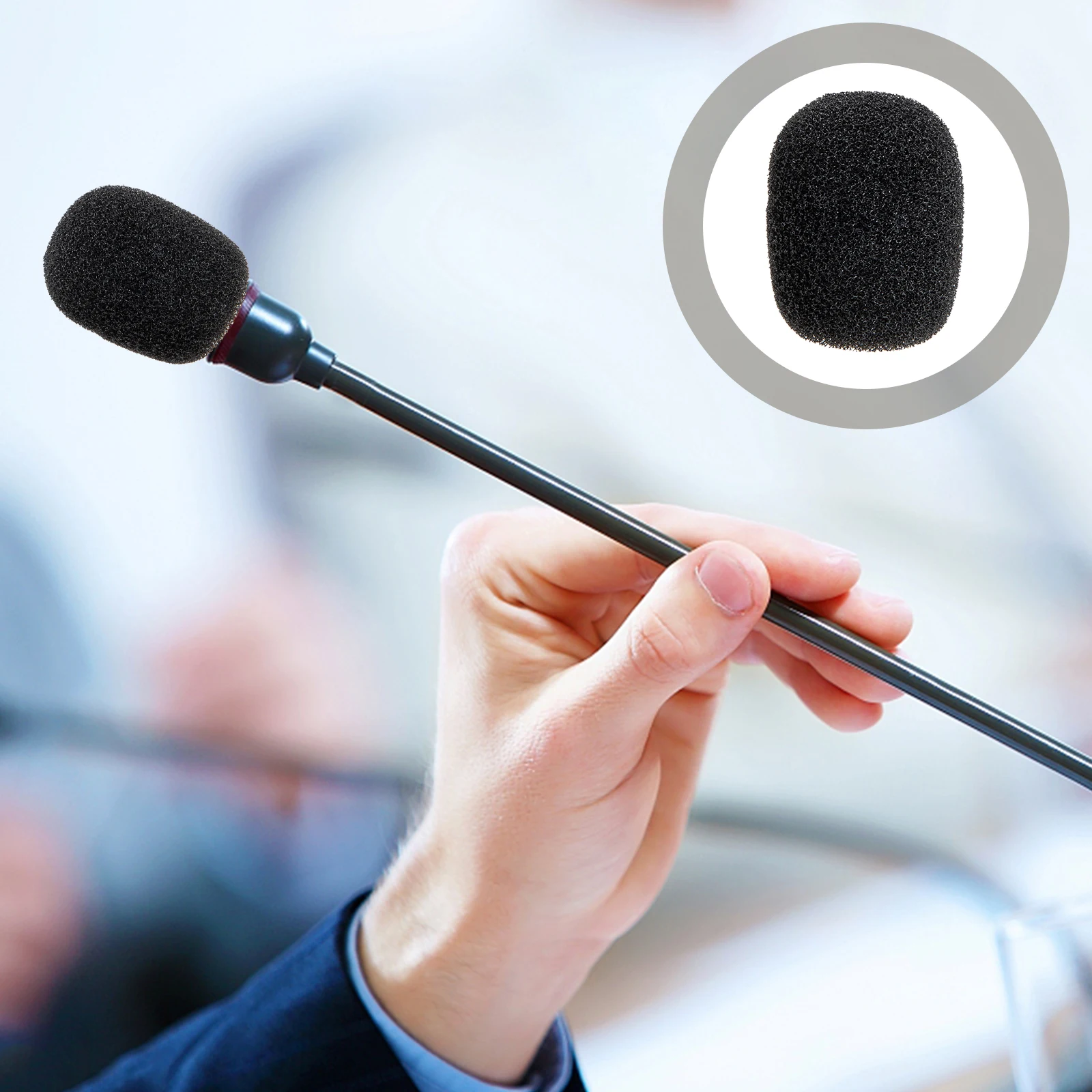 

20pcs Mic Protective Covers Supple Sponge Microphone Windscreen Dust Dirt Covers For Studio Conference Stage Microphone