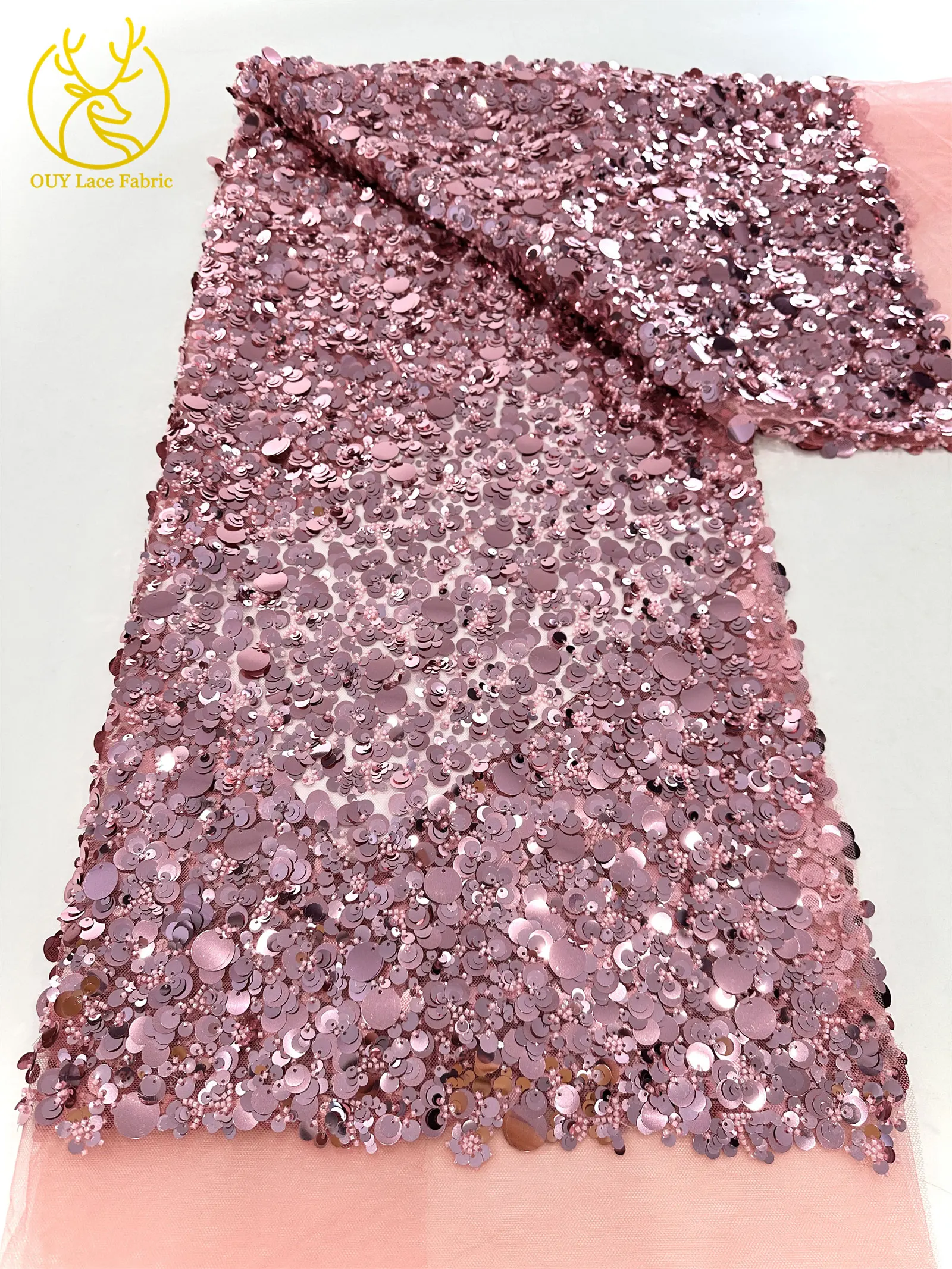 高級アフリカスパンコールメッシュレース生地 2025 高品質フレンチナイジェリア新郎チュールレース生地女性のパーティードレスに適しています