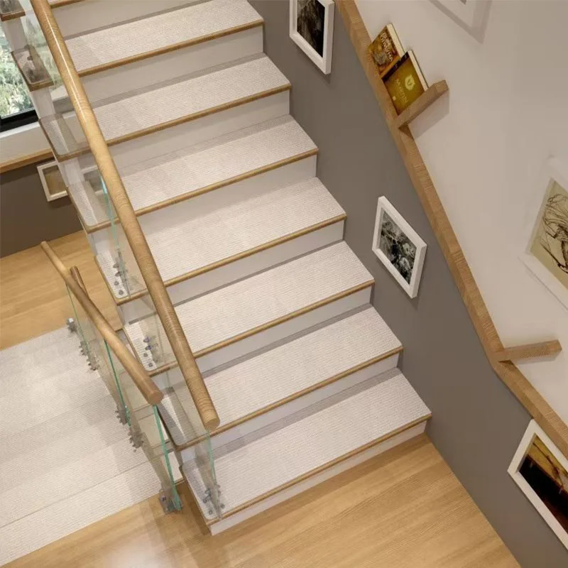 1pc Stair Treads Non-Slip Washable Stair Carpet Noiseproof Home Steps Protective Mat Household Use