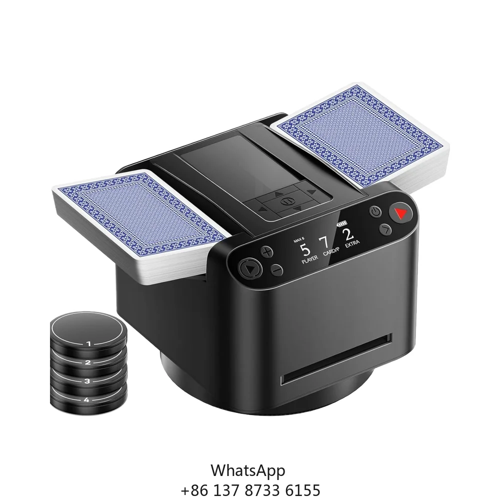 Automatic Low Noise USB Charging ABS Poker Table Card Shuffler And Dealer Machine For Casino Gambling Poker Game