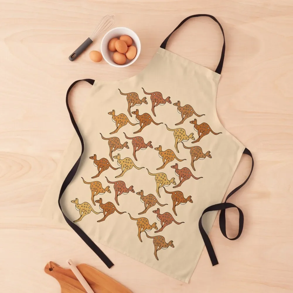 

Cute and Colorful Kawaii Kangaroo Pattern (creme) Apron Women's Kitchen japanese style Apron