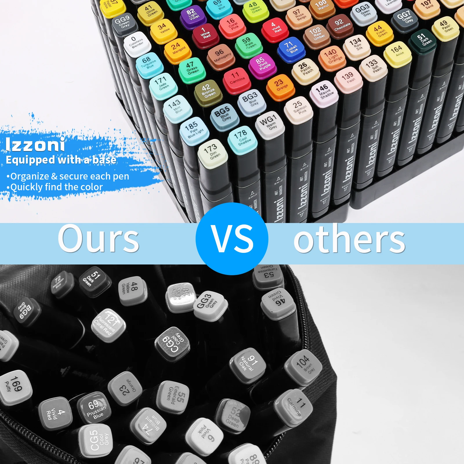 80 Colors Alcohol Markers with Base Dual Tip Drawing Markers for Adult and Kids Comics Coloring Sketching Illustration - view 5