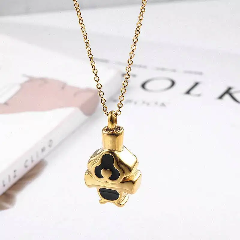 مجوهرات الحرق جرة قلادة للرماد للحيوانات الأليفة باو طباعة الرماد التذكاري مجوهرات تذكار قلادة لرماد الكلب القط