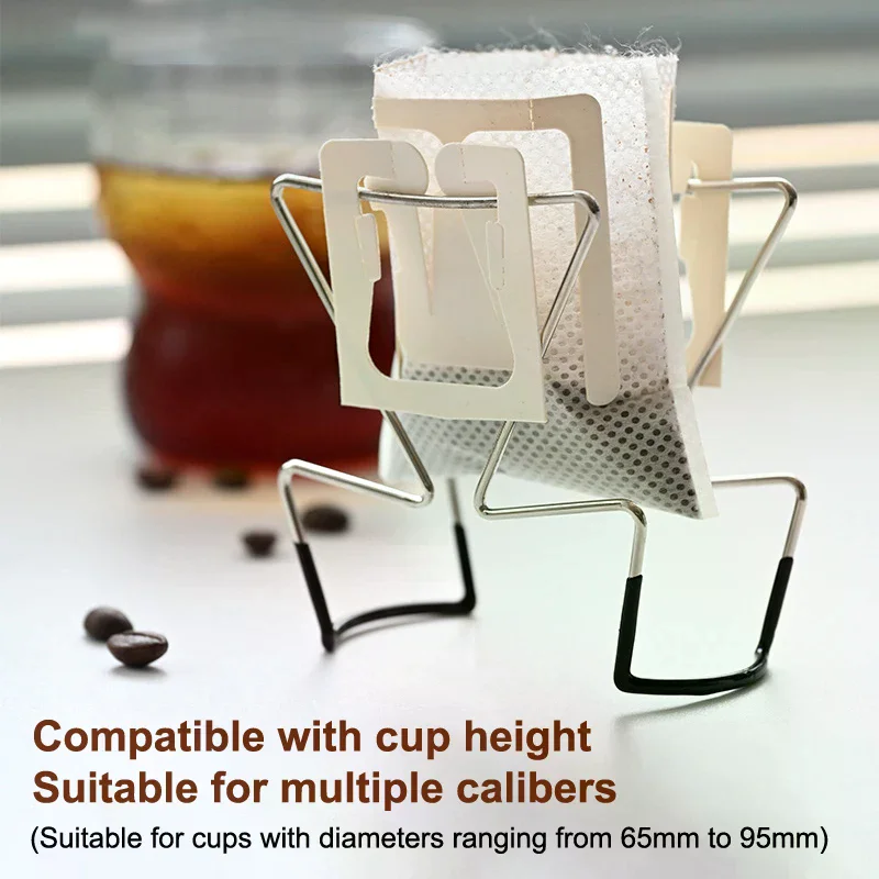 

Cafe Drip Bag Holder Stainless Steel Outdoor Japanese Style Hanging Ear Coffee Filter Holder Portable Stand