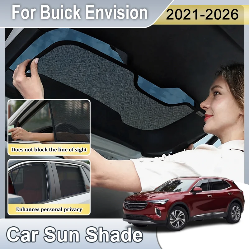 Custom Sun Viso For Buick Envision 2024 Accessories S 2021-2026 Heat Insulation Window Curtains Mesh Windshield Visors Auto Tool