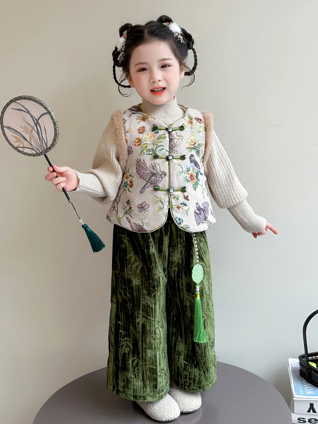 

New Chinese Sle Fce Lined Thiened Baby Girl Vest Set Children Tang Costume Year End Visit Wear Boys Hanfu Traditional ...
