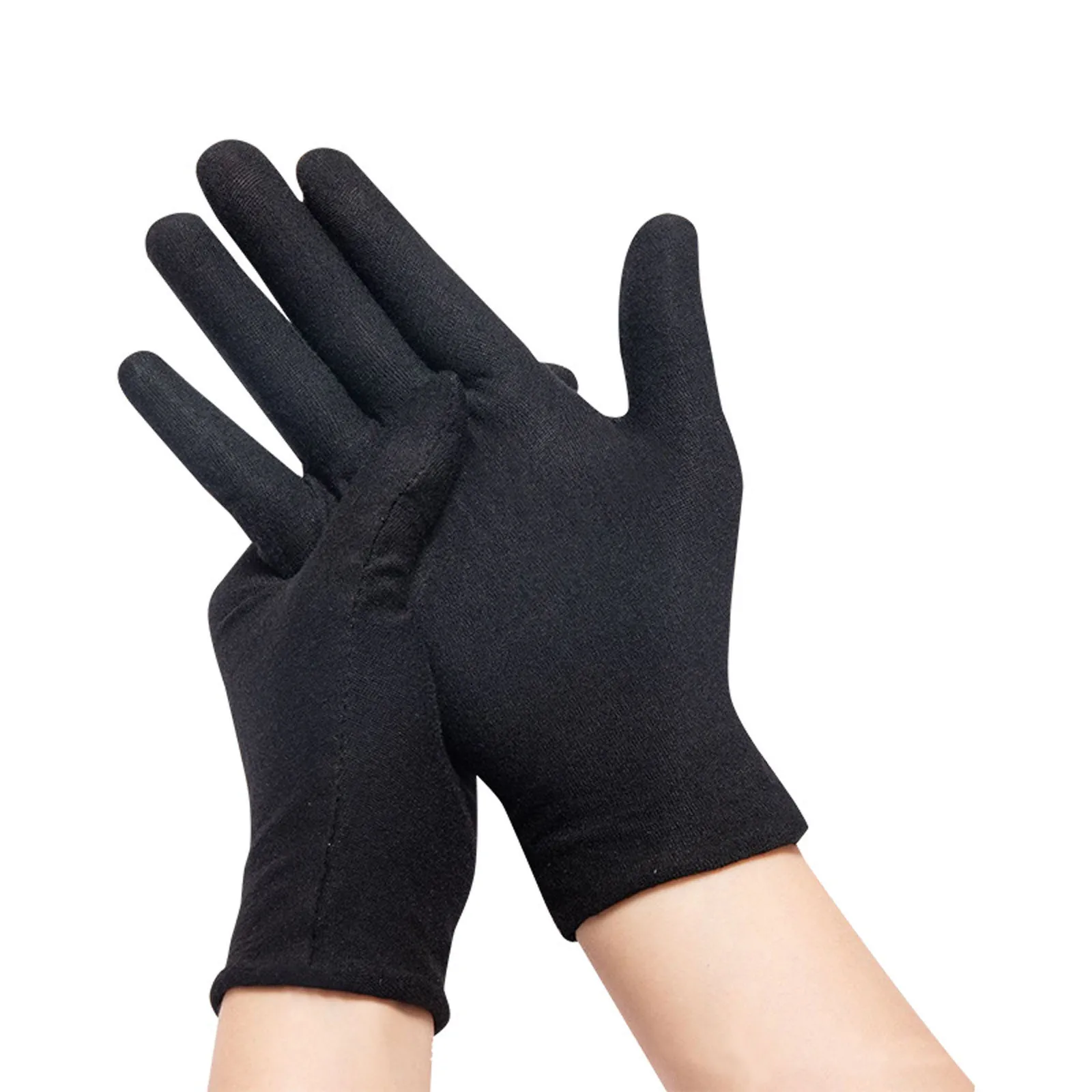 Black Cotton Gloves Women Men Mittens Hand Gloves Full Finger Household Kitchen Laboratory Cleaning Food Baking Tool Gloves