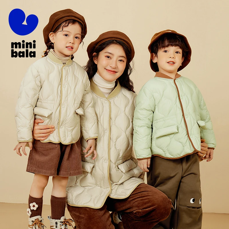 

Mini Balabala Down Jacket Parent and Child 2025 Winter Lightweight Warm Family Matching Coat