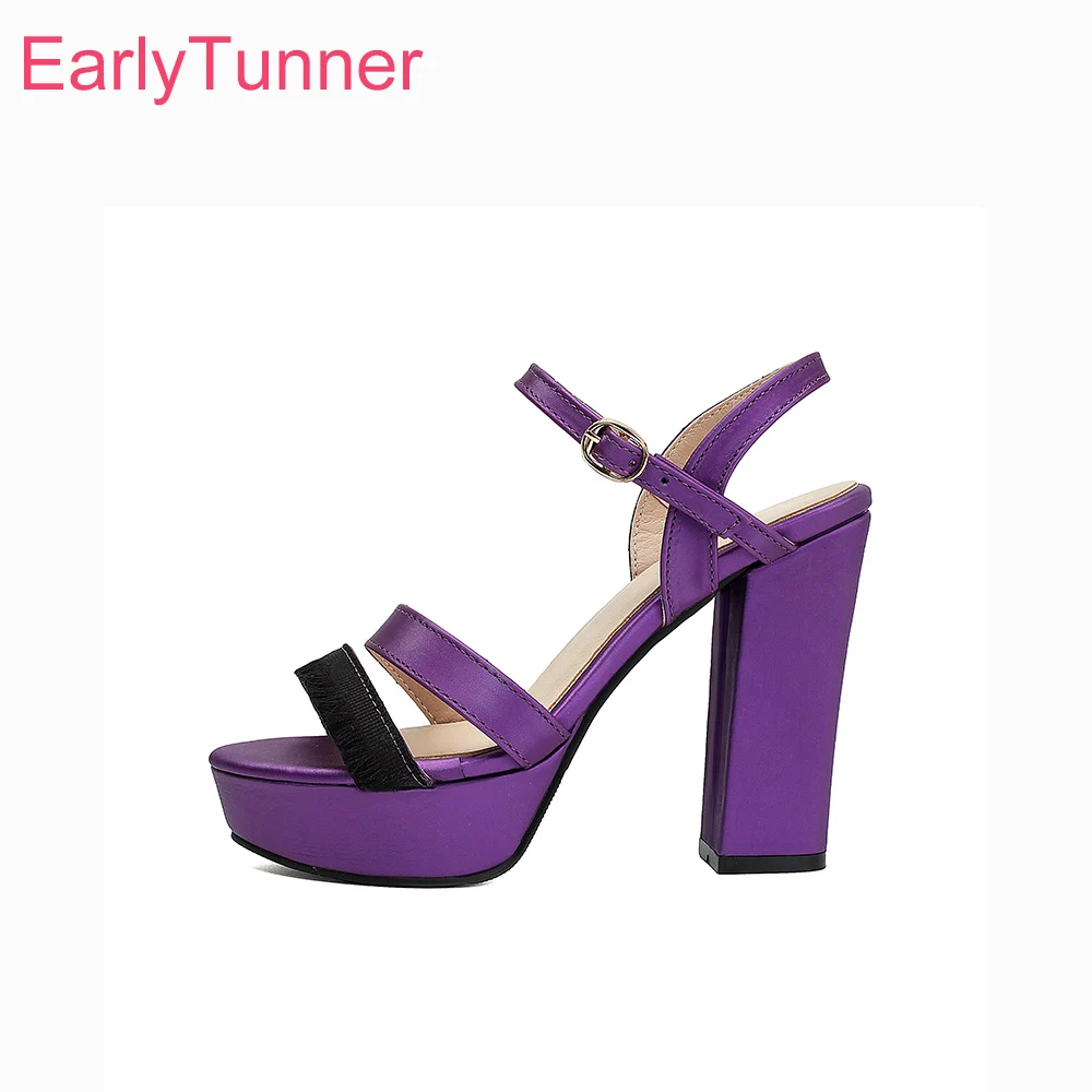 

2026 Summer Sexy Platform Sandals for Women Round Toe High Block Heels Lady Shoes Small Plus Size 11 30 46 Slingback
