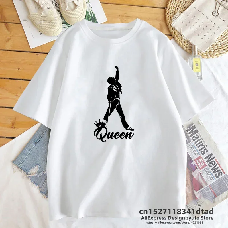 Queen Band T-Shirt Women Vintage Freddie Mercury T Shirt Bohemian Rhapsody Tshirt Summer Women T Shirts Streetwear