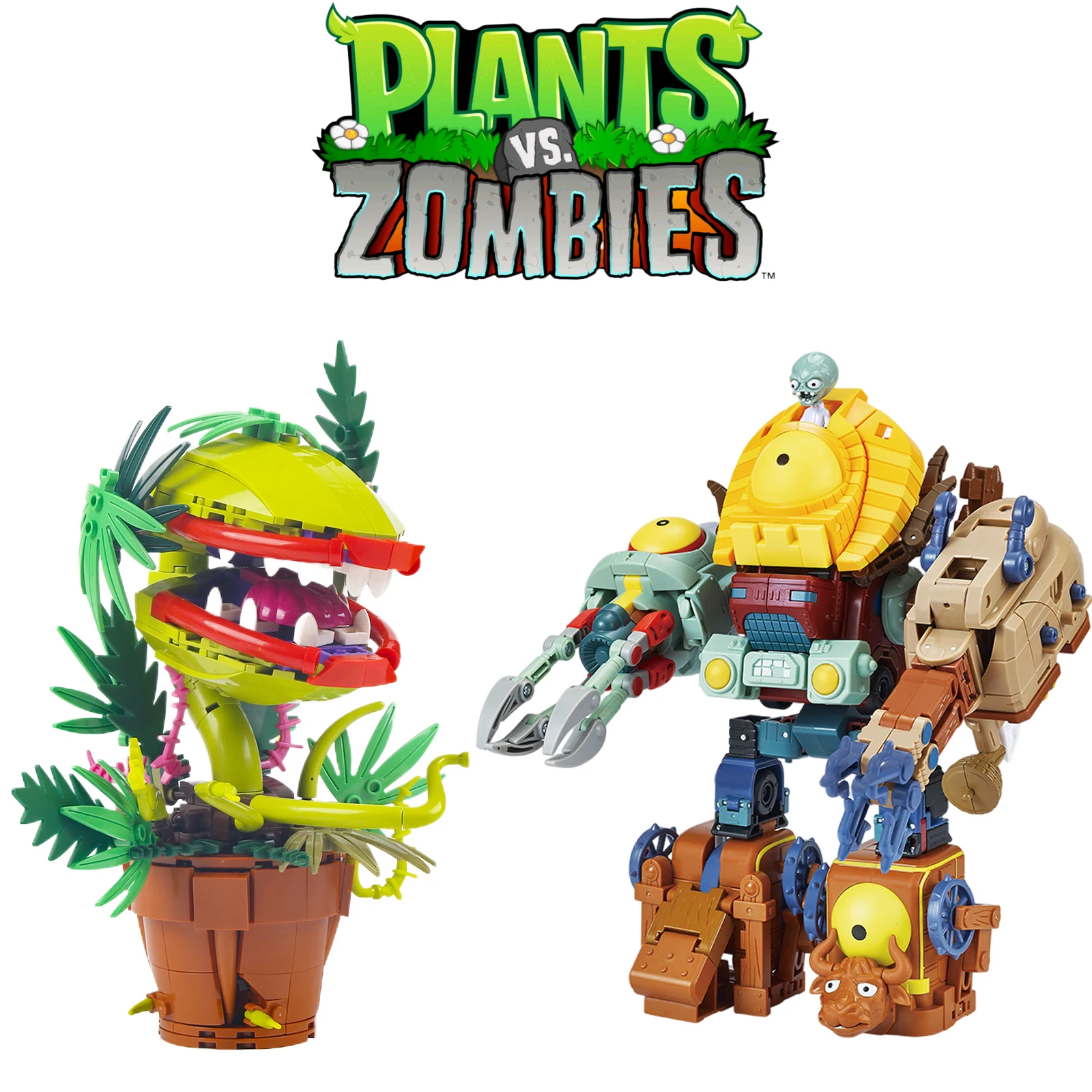 

5in1 Plants vs. Zombies Building Blocks Deformable Assembleable Blocks Set Peashooter Gatling Pea Shooter Figure for kid Gifts