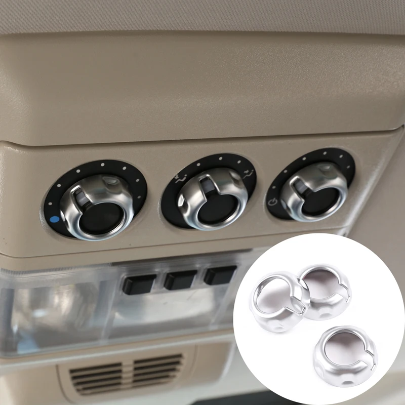 

3Pcs ABS silver For Land Rover Discovery 3 4 LR3 LR4 2010-2016 car rear headlight knob cover decorative sticker car accessories