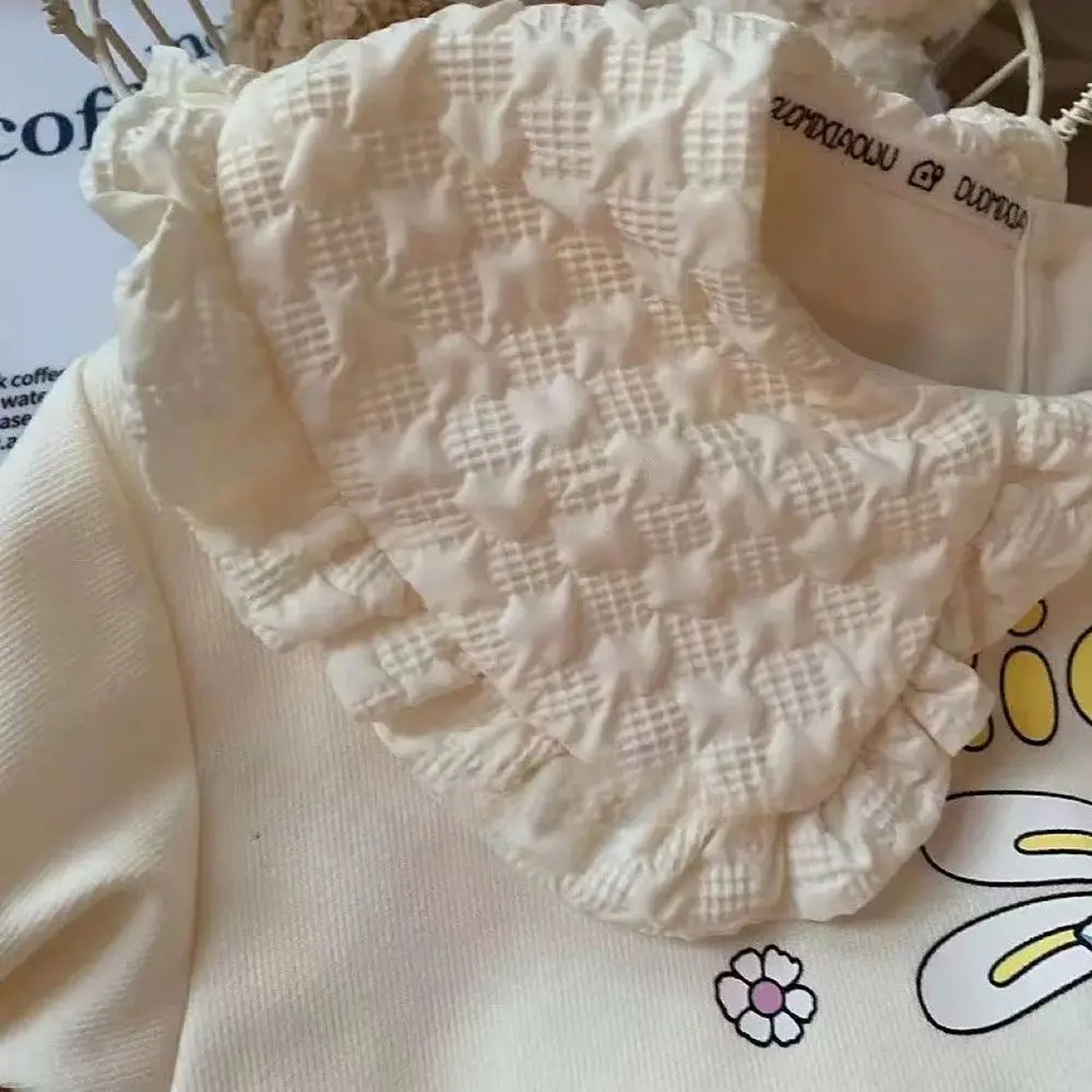 Conjuntos de ropa de moda para niños y niñas, sudadera con conejos de dibujos animados, Jersey, Tops y pantalones, 2 piezas, primavera y otoño,