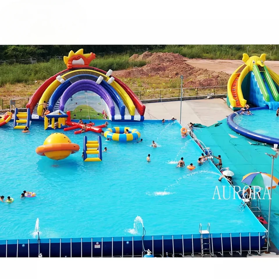 Hot Sale Inflatable Rectangular Metal Frame Swimming Pool Indoor and Outdoor Adult Plastic Swimming Pool