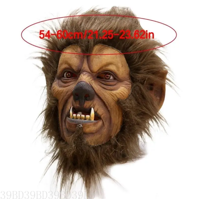 39bd Halloween -Maske, Full Head Wild Man Mask Latex Tiermaske, Neuheit Halloween Wild Man Kostüm für Maskeradeparty – Detail 6