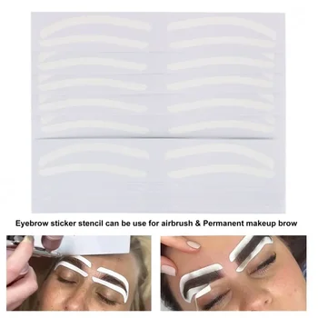10 Pairs tek kullanımlık kaş tasarım Stencil kaş tonu kaş seçeneği ile şekillendirme kaşları için Airbrush yardımcı etiket