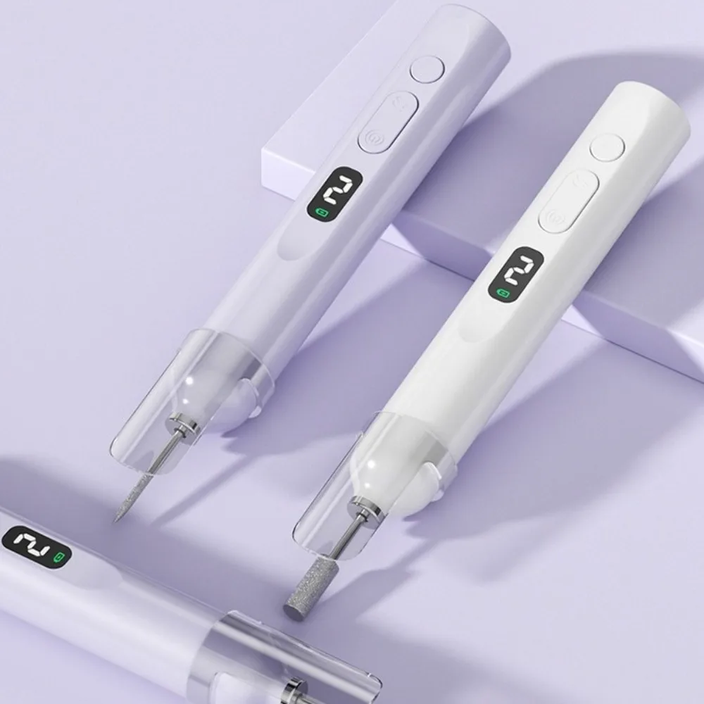 مجموعة مثقاب أظافر كهربائي بشاشة LCD مع 5 رؤوس طحن، مجفف أظافر لاسلكي قابل لإعادة الشحن، مصباح USB محمول على شكل قلم Uv Led