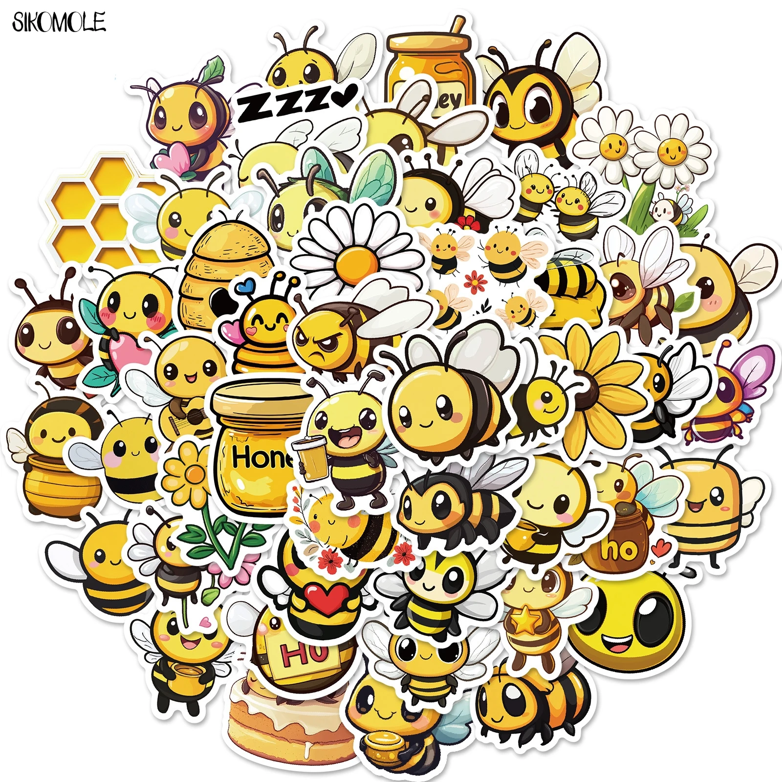 10/50/100 Stück Cartoon Kleine Bienen Aufkleber Ästhetische Kawaii Insekten DIY Dekoration Spielzeug Reisegepäck Aufkleber Graffiti Sticker Pack