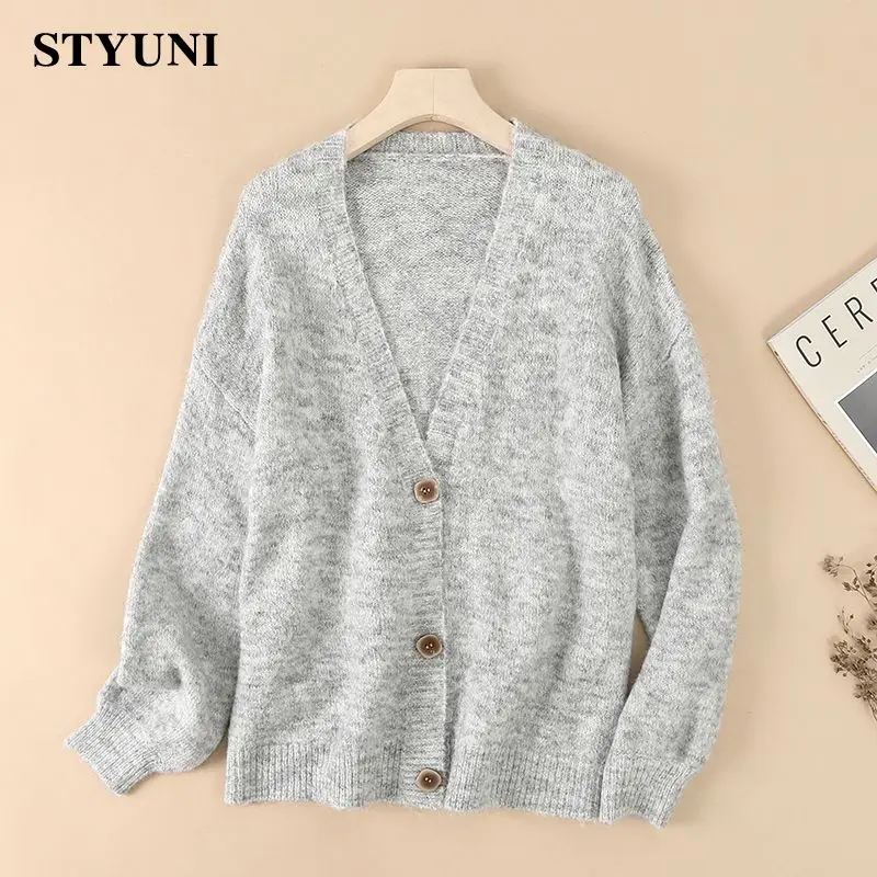 Cashmere Pha Len Mềm Mại Dệt Kim Cardigan Nữ Kết Hợp Áo Len Hàn Quốc Thời Trang Sang Trọng Áo Khoác Áo Khoác Áo Len Người Phụ Nữ Giữ Ấm Mùa Đông 2022