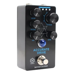 MOSKYaudio Pedal de efecto de bajo de guitarra de accionamiento preciso, Overdrive, puerta de ruido y cuatro modelos con True Bypass