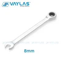 8mm Dull Polished Combination Wrench Fixed Head Ratchet 72T Open End High Torque Spanner Repair Hand Tool Chrome Vanadium Steel